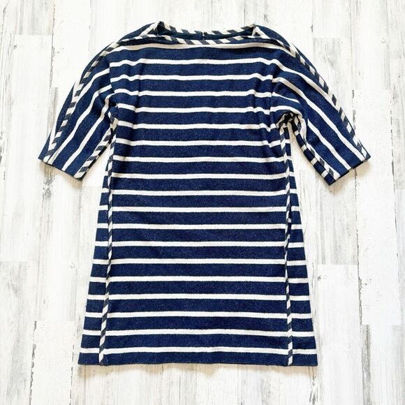 Ann Mashburn Navy & White Striped Dress Size L - Picture 1 of 4